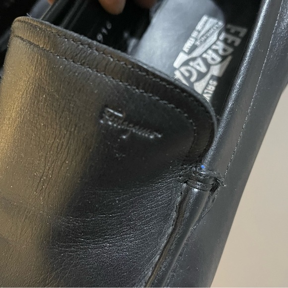 Salvatore Ferragamo Black Loafers Sz 9 EE - Picture 11 of 13